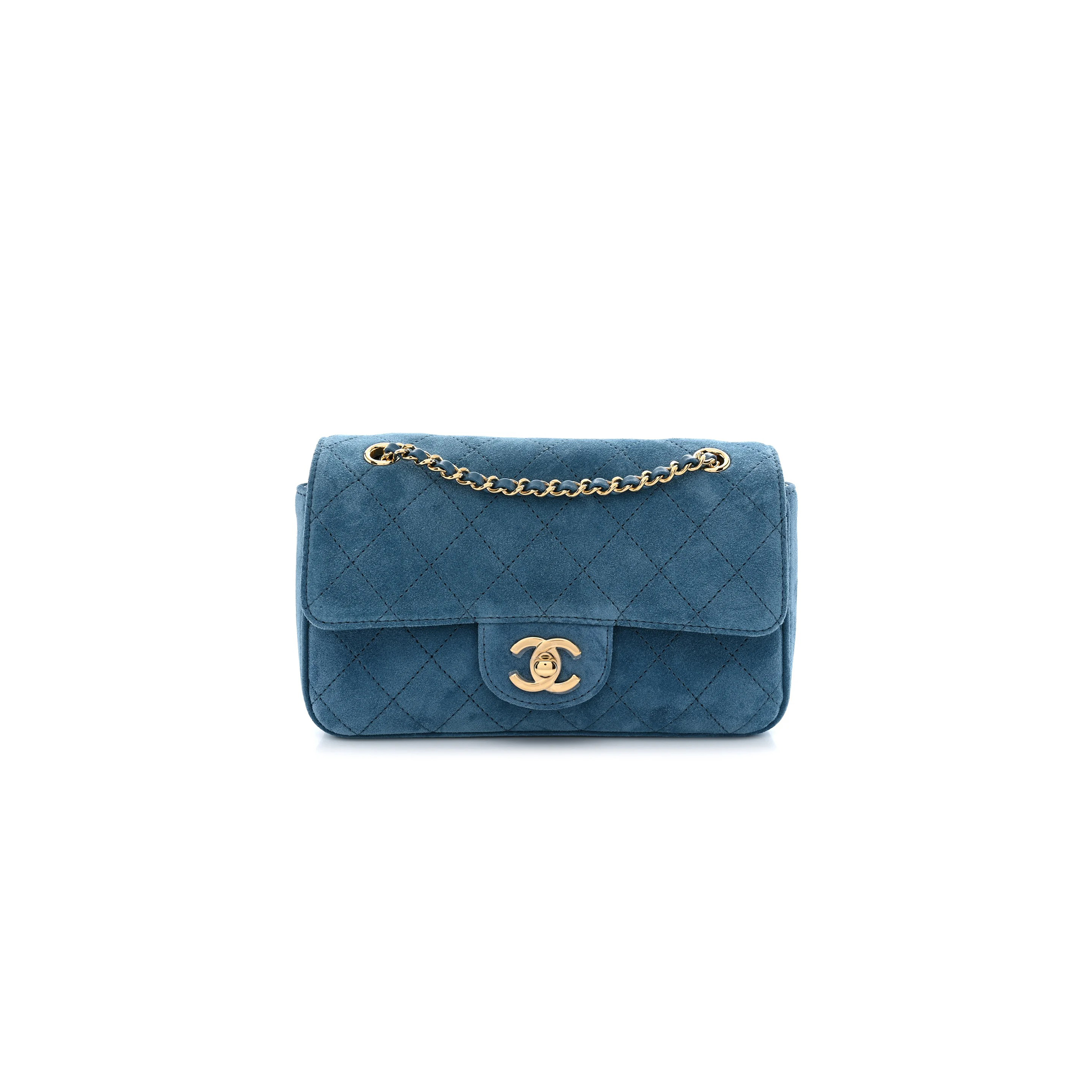CHANEL SUEDE MINI CLASSIC FLAP BAG AS6627 (20*12*7cm)